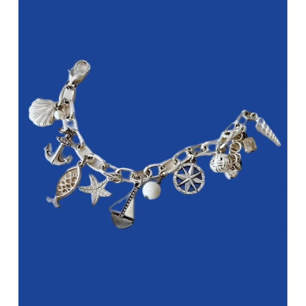 NWOT Brighton SHIP TO SHORE Silver Nautical Bracelet Shells Bracelet,